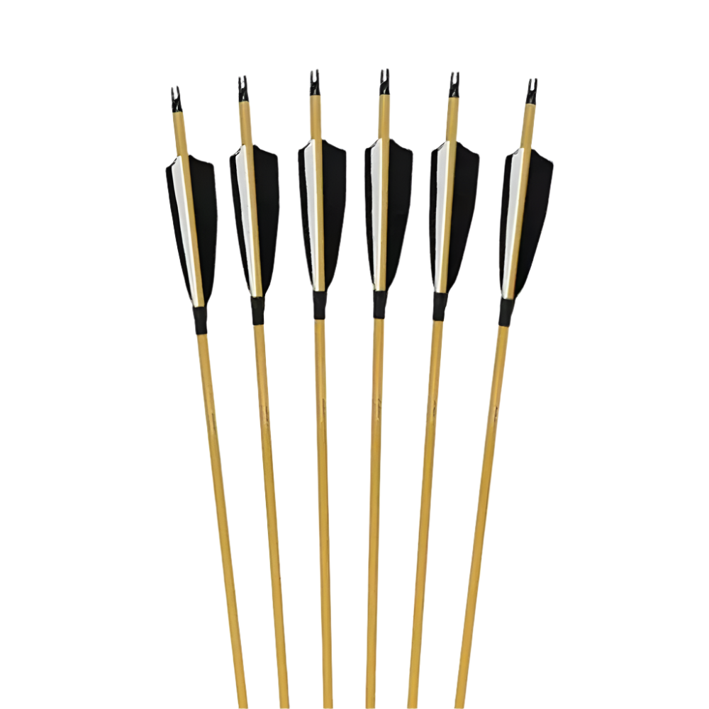 Flechas Fibra de Carbon, 6.2mm, Pluma Natural