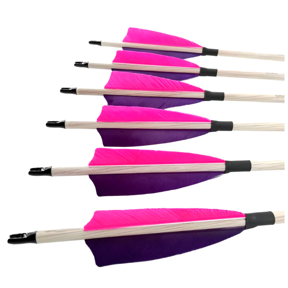 Flechas Fibra de Carbon, 6.2mm, Pluma Natural