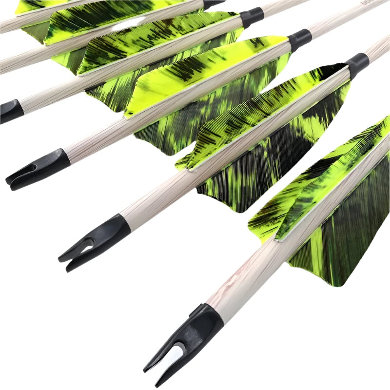 Flechas Fibra de Carbon, 6.2mm, Pluma Natural