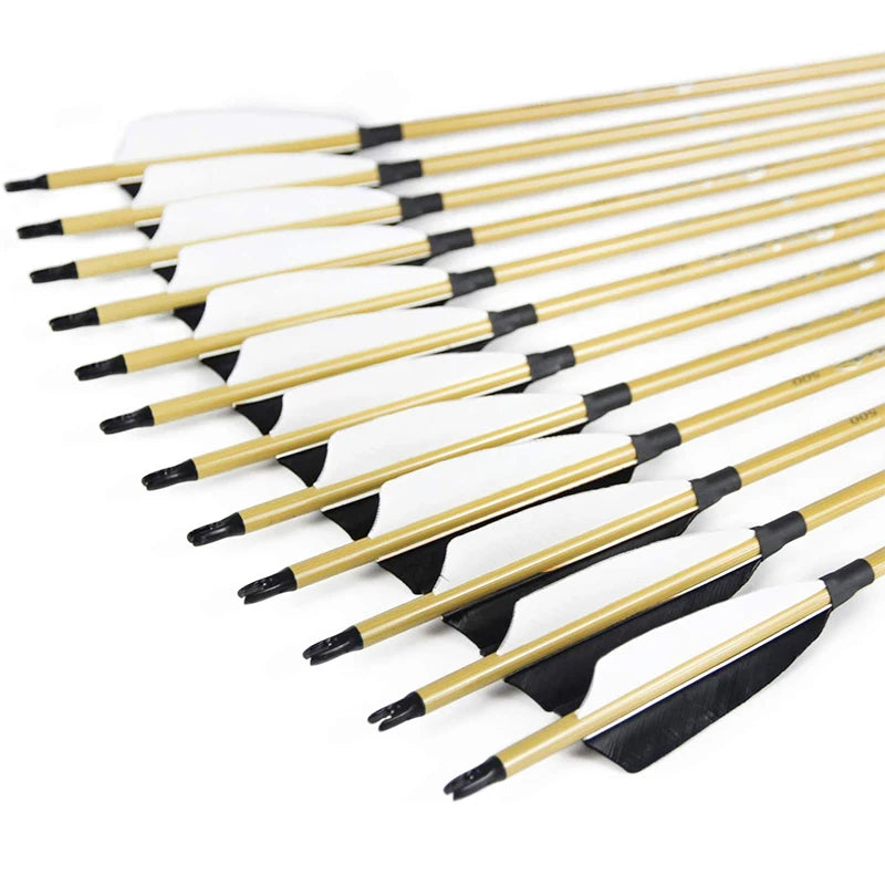Flechas Fibra de Carbon, 6.2mm, Pluma Natural