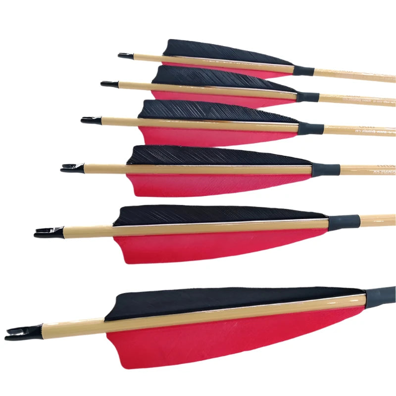 Flechas Fibra de Carbon, 6.2mm, Pluma Natural