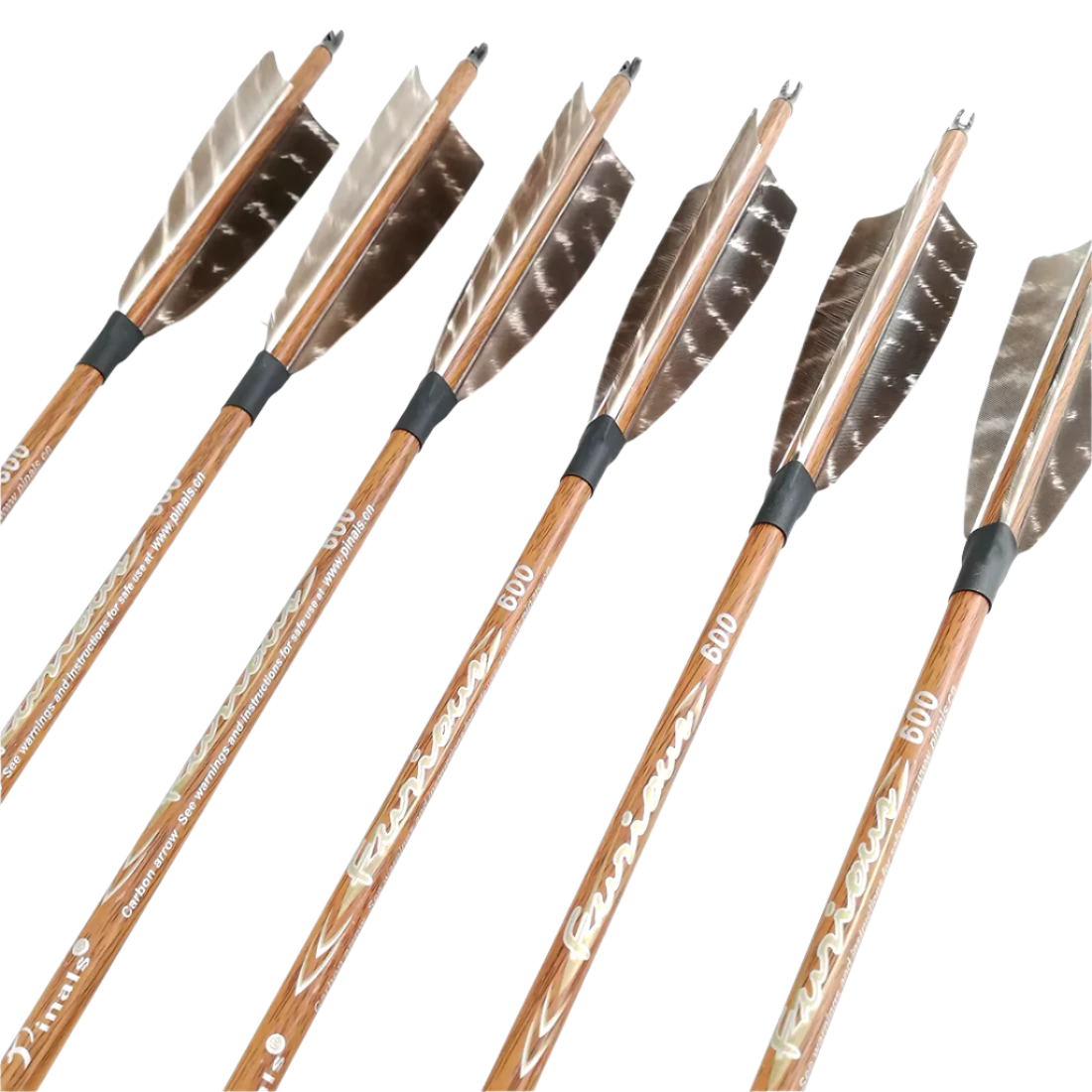 Flechas Fibra de Carbon, 6.2mm, Pluma Natural