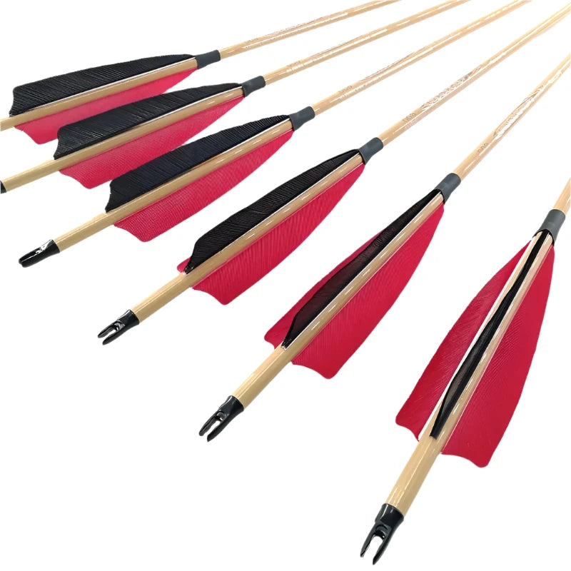Flechas Fibra de Carbon, 6.2mm, Pluma Natural