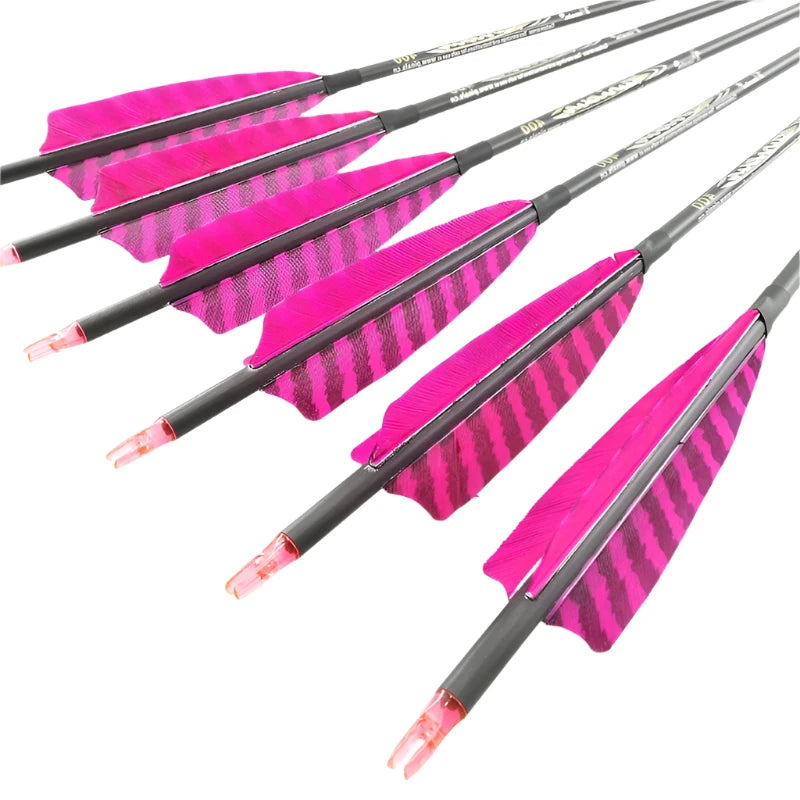 Flechas Fibra de Carbon, 6.2mm, Pluma Natural