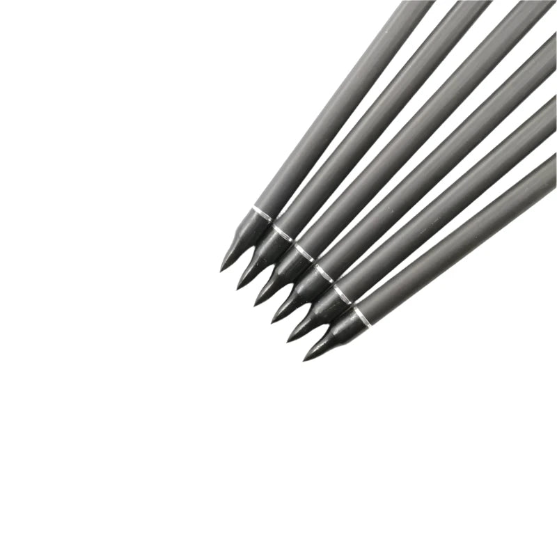 Flechas Fibra de Carbon, 6.2mm, Pluma Natural