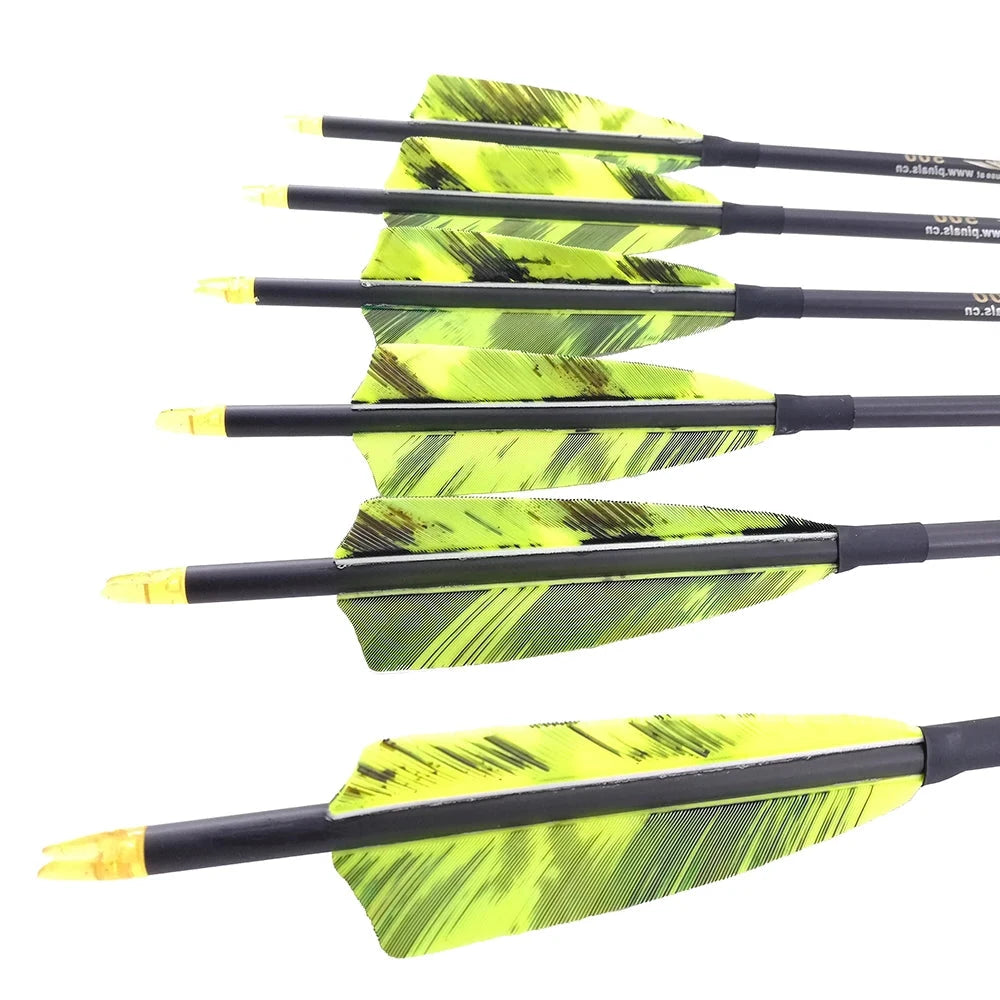 Flechas Fibra de Carbon, 6.2mm, Pluma Natural