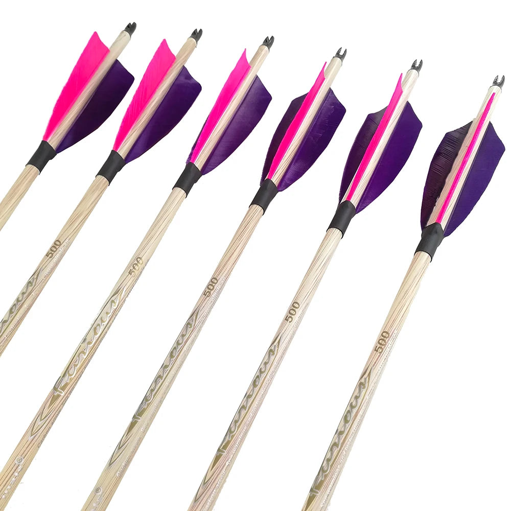 Flechas Fibra de Carbon, 6.2mm, Pluma Natural