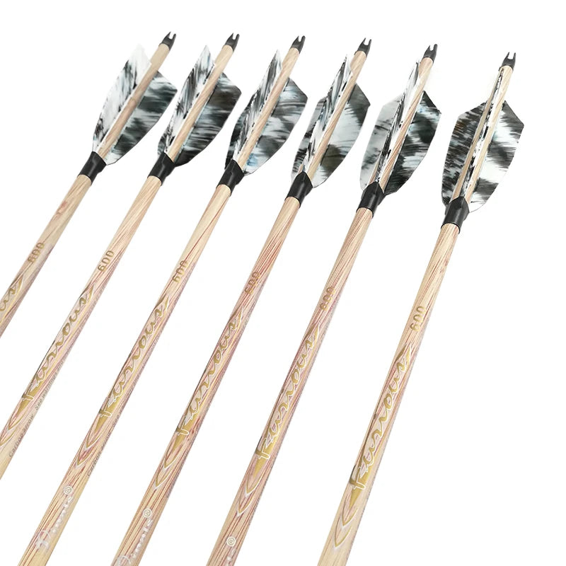 Flechas Fibra de Carbon, 6.2mm, Pluma Natural