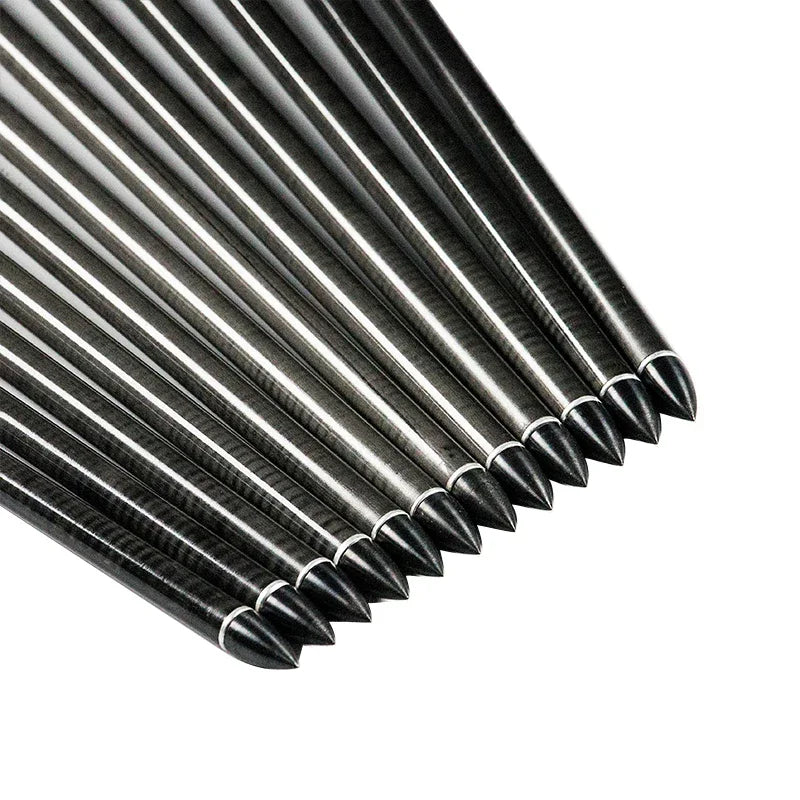 Flechas Fibra de Carbon, 6.2mm, Pluma Plástica