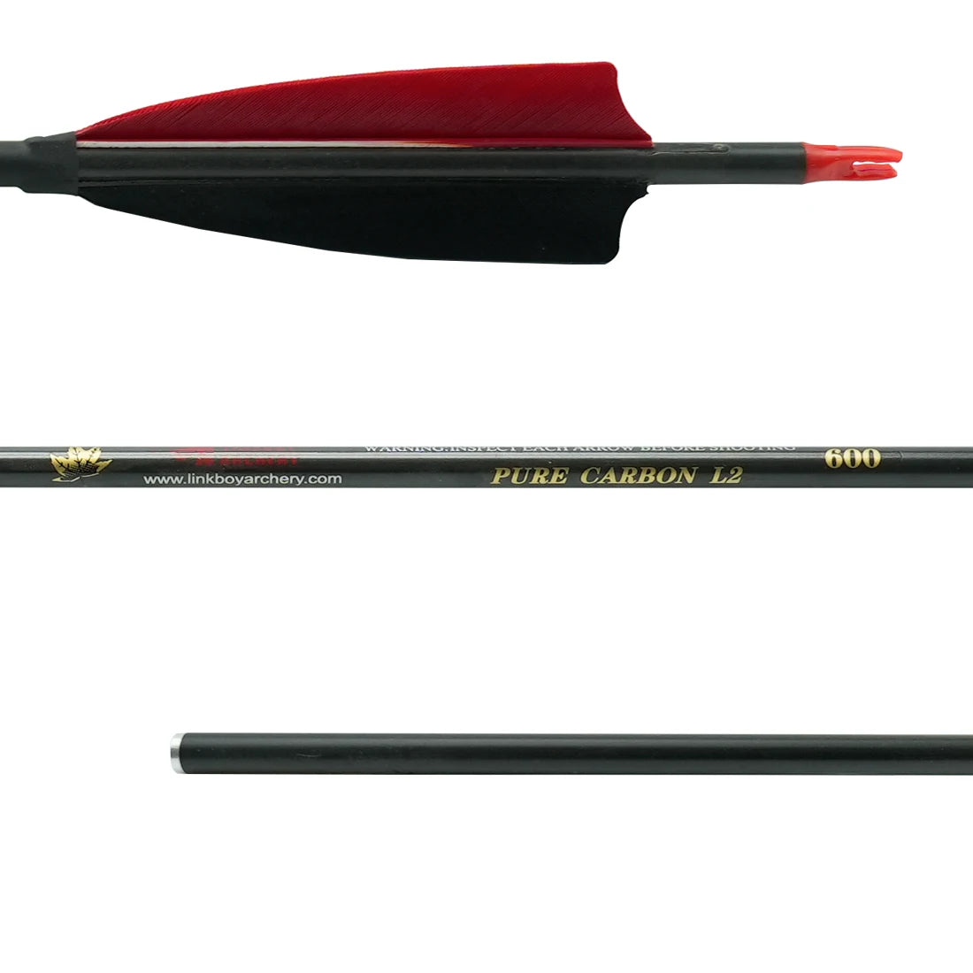 Flechas Fibra de Carbon Linkboy, 6.2mm, Pluma Natural