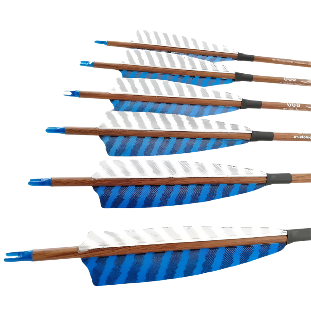 Flechas Fibra de Carbon, 6.2mm, Pluma Natural