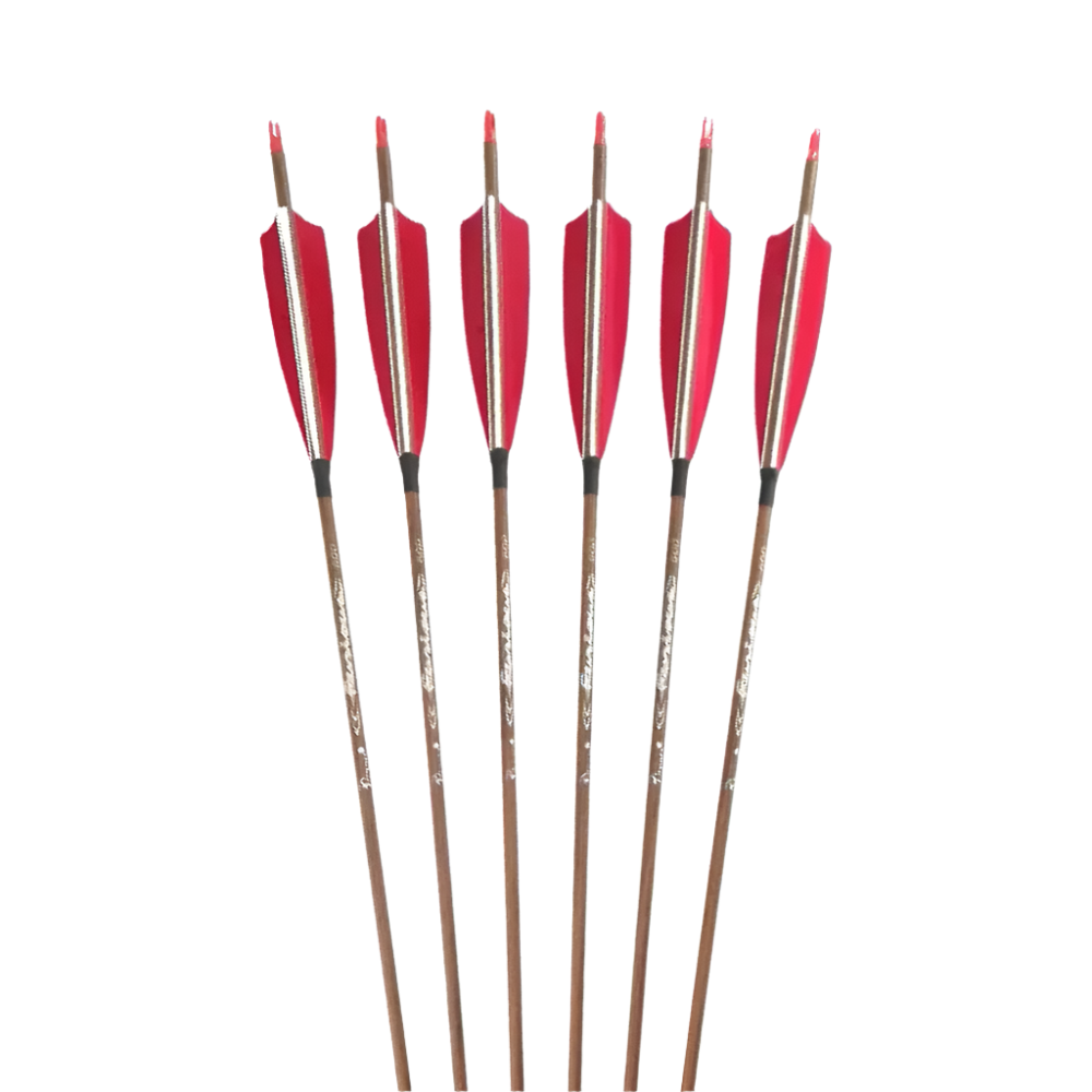 Flechas Fibra de Carbon, 6.2mm, Pluma Natural