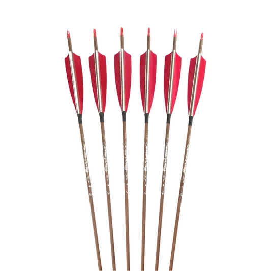 Flechas Fibra de Carbon, 6.2mm, Pluma Natural
