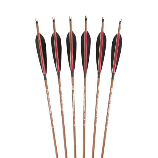 Flechas Fibra de Carbon, 6.2mm, Pluma Natural