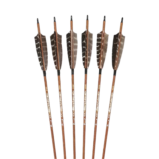 Flechas Fibra de Carbon, 6.2mm, Pluma Natural