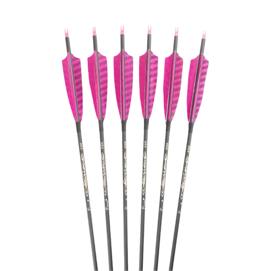 Flechas Fibra de Carbon, 6.2mm, Pluma Natural