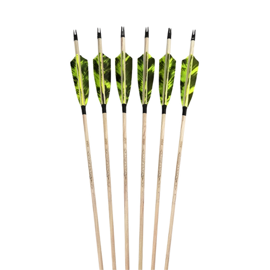 Flechas Fibra de Carbon, 6.2mm, Pluma Natural