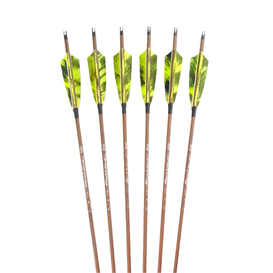 Flechas Fibra de Carbon, 6.2mm, Pluma Natural