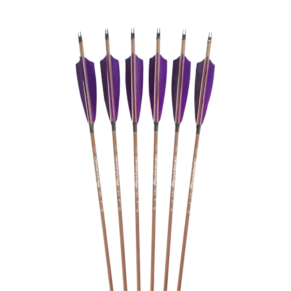 Flechas Fibra de Carbon, 6.2mm, Pluma Natural