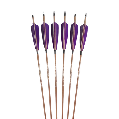 Flechas Fibra de Carbon, 6.2mm, Pluma Natural