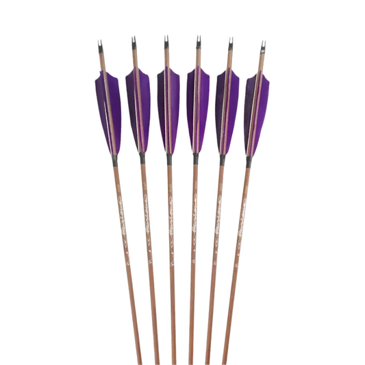 Flechas Fibra de Carbon, 6.2mm, Pluma Natural