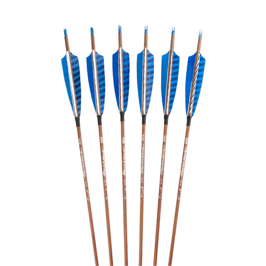 Flechas Fibra de Carbon, 6.2mm, Pluma Natural