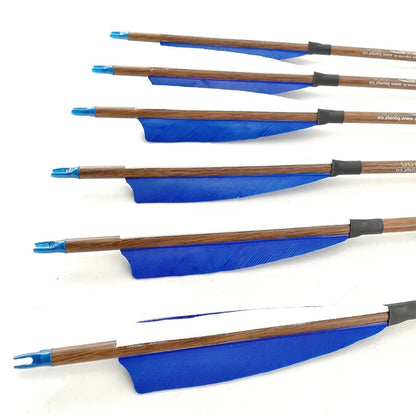 Flechas Fibra de Carbon, 6.2mm, Pluma Natural