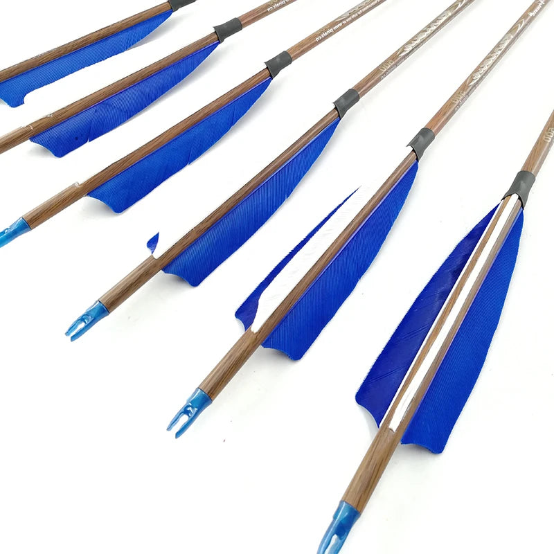Flechas Fibra de Carbon, 6.2mm, Pluma Natural