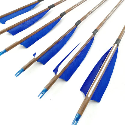 Flechas Fibra de Carbon, 6.2mm, Pluma Natural