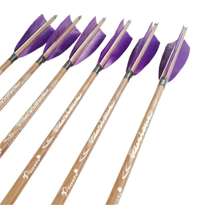 Flechas Fibra de Carbon, 6.2mm, Pluma Natural