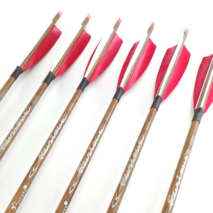 Flechas Fibra de Carbon, 6.2mm, Pluma Natural