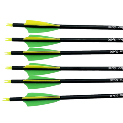 Flechas Fibra de Carbon MIXTO, 6.2mm, Pluma Plástica