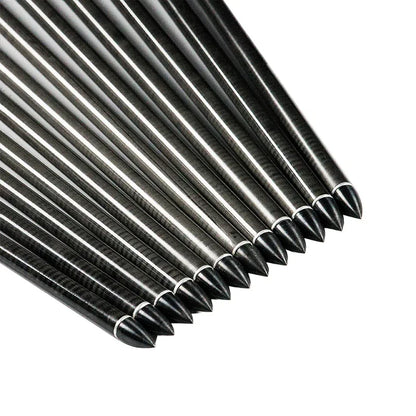 Flechas Fibra de Carbon, 6.2mm, Pluma Plástica