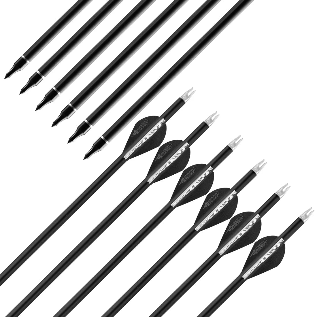 Flechas Fibra de Carbon MIXTO, 6.2mm, Pluma Plástica
