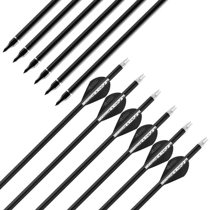Flechas Fibra de Carbon MIXTO, 6.2mm, Pluma Plástica