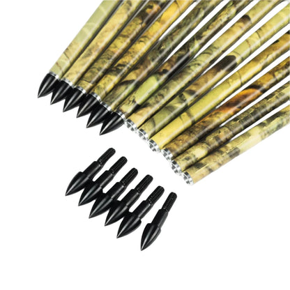 Flechas Fibra de Carbon, 6.2mm, Pluma Plástica