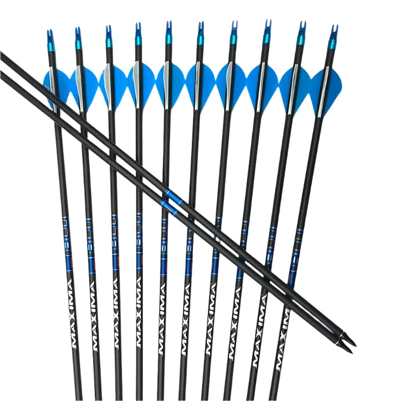Flechas Fibra de Carbon, 6.2mm, Pluma Plástica