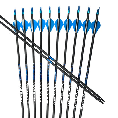 Flechas Fibra de Carbon, 6.2mm, Pluma Plástica