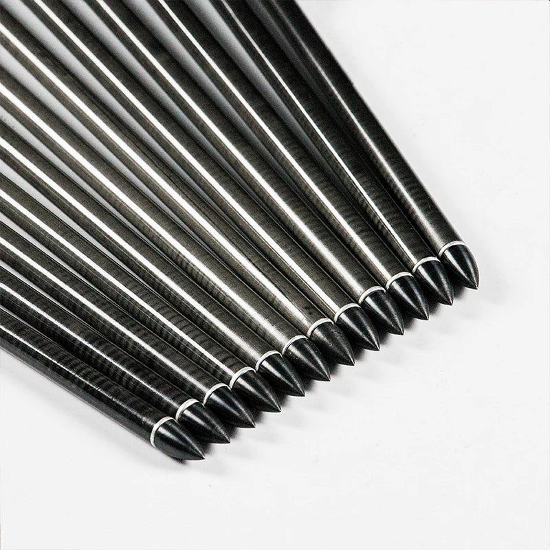 Flechas Fibra de Carbon, 6.2mm, Pluma Plástica