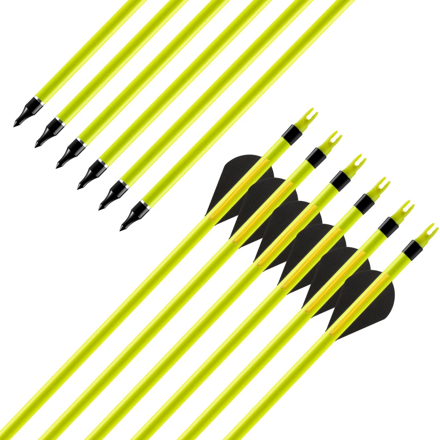 Flechas Fibra de Carbon MIXTO, 6.2mm, Pluma Plástica