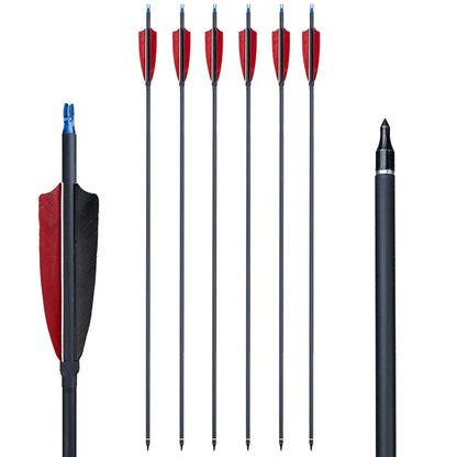 Flechas Fibra de Carbon MIXTO, 6.2mm, Pluma Natural