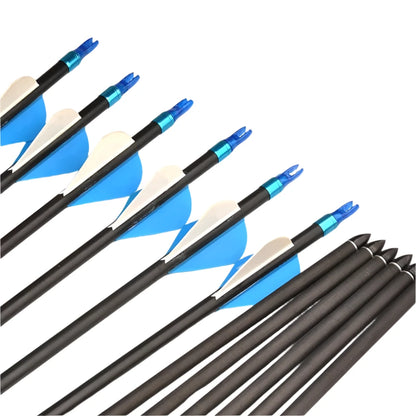 Flechas Fibra de Carbon, 6.2mm, Pluma Plástica